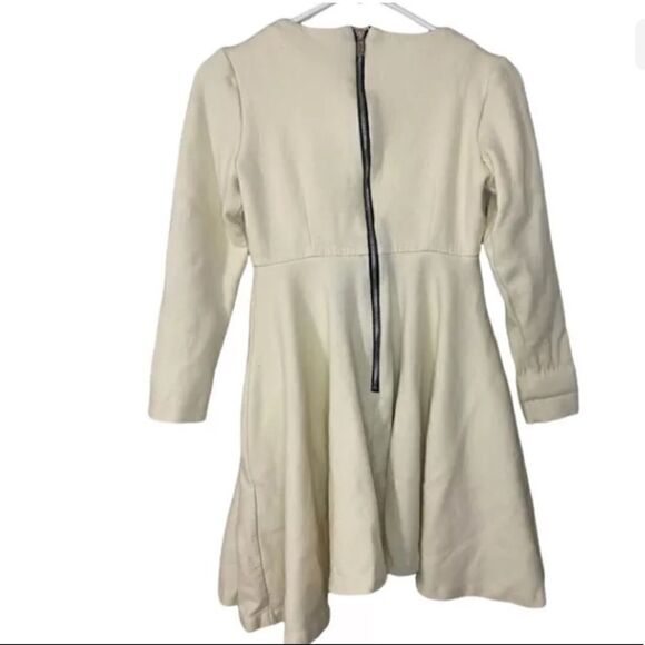 Milly Long Sleeve Cream Smocked Sweater Dress - Picture 3 of 5